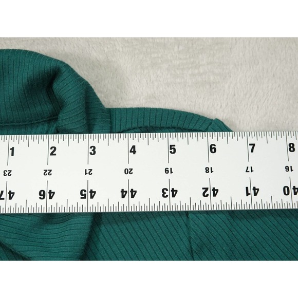 Abercrombie Fitch Womens Green Shirt Dress Solid Ribbed Buttons Long Sleeve S - Picture 3 of 13